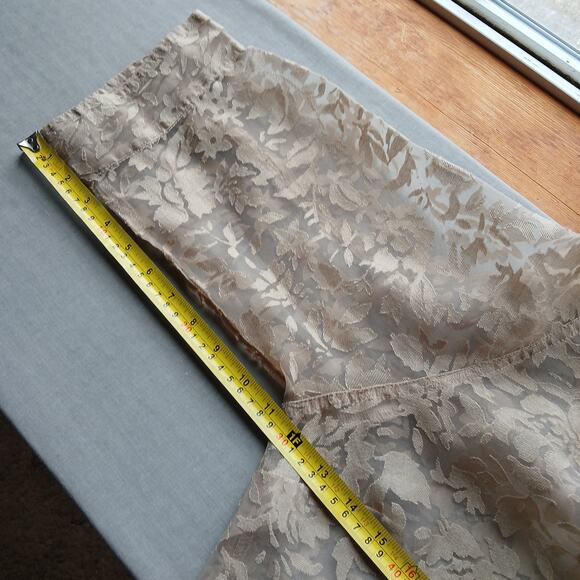 Notations Sheer Tan Floral Mesh Blouse 1X NEEDS REPAIR button down summer cover - Picture 7 of 14